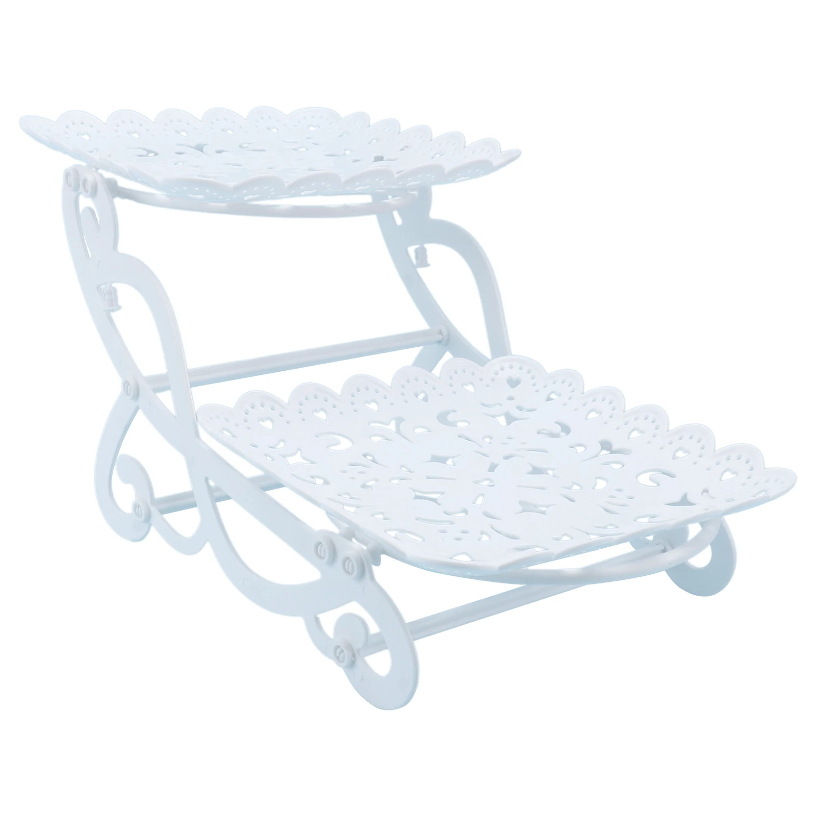 

Dessert Table 2 Layers Cake Tray Fruit Container Display Rack Plastic PP Storage Holder Party Supply Large Capacity
