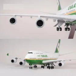 EVA Airlines-Boeing 747航空機モデル,47cm, 1:150スケール,ホイール付き,LEDライト,鋳造機,航空ギフト