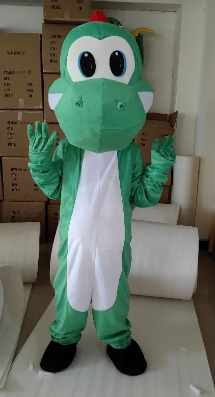 Cartoon Yoshi Mascot Costume Dinosaur Cosplay Costume Plush Customization Free Ship Birthday Mask Party Carnival Costumes Adult