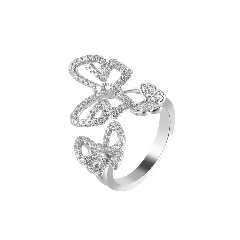 

ZFSILVER s925 Серебряное модное роскошное модное кольцо с бабочкой D из муассанита для подвесок, женские ювелирные изделия для свадебной вечеринки, подарок LR01328