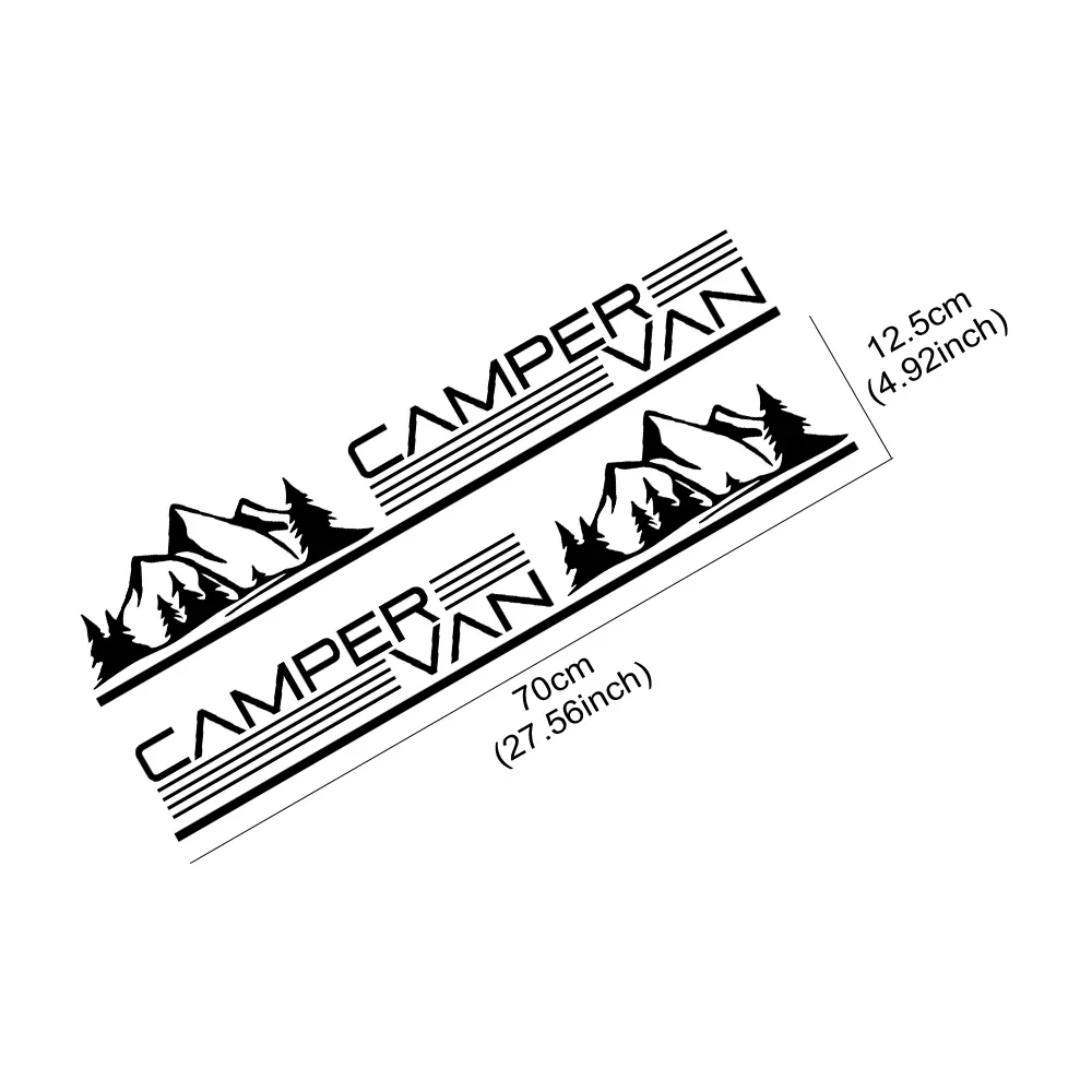 Car Camper Van Mountain Stripes Sticker for VW Transporter Touran Caddy Ford Transit Fiat Ducato Reanult Trafic Citroen Berlingo view 5