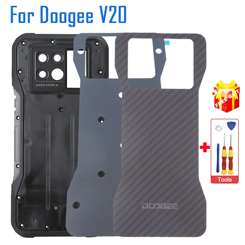 Original DOOGEE V20 Battery Cover Back Case Bottom Cover With Adhesive+Rear Cover Plate Accessories For DOOGEE V20 Smart Phone