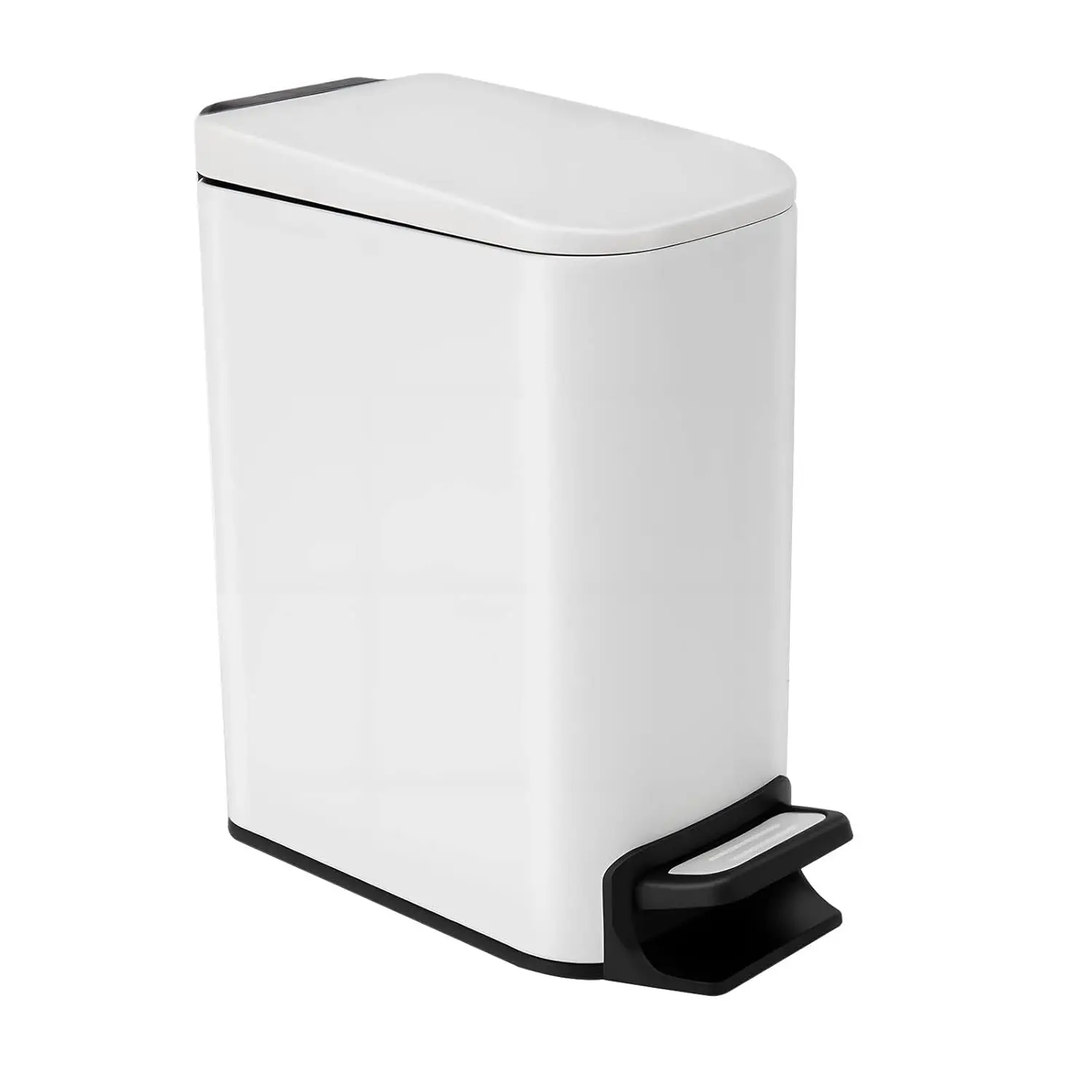

Bathroom Trash Can with Soft Close Lid, Step Pedal Inner Bucket, Trash Can,6 L / 1.6 Gal,