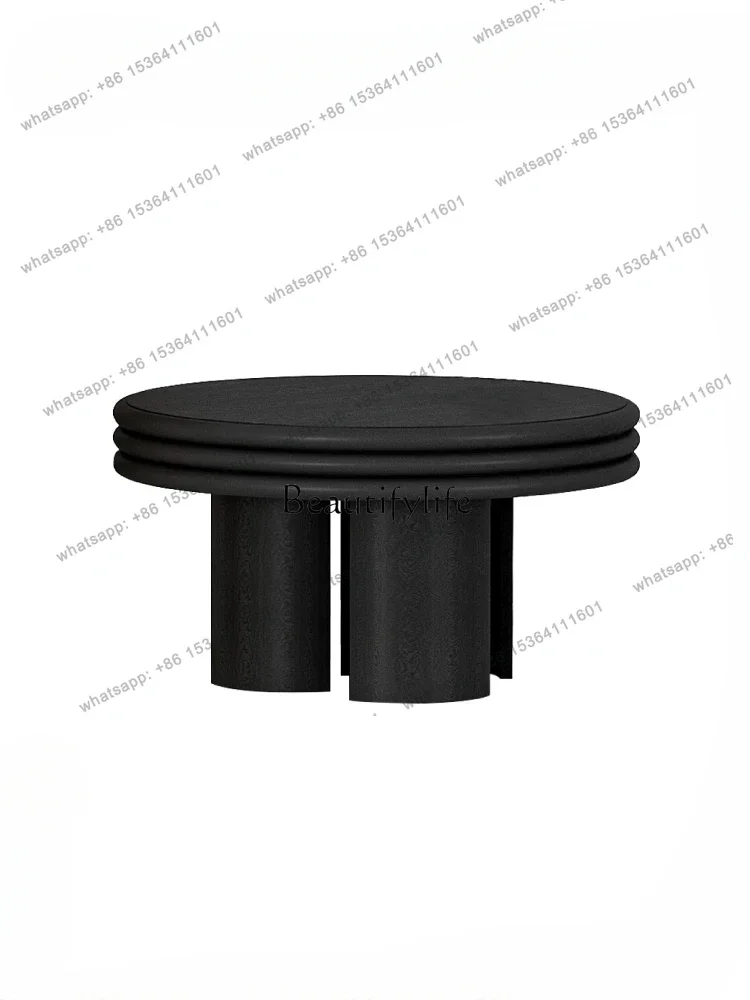 

Nordic Light Luxury Modern Coffee Table Small Apartment Size round Tea Table Tall and Short Combination Cream Style Tea Table
