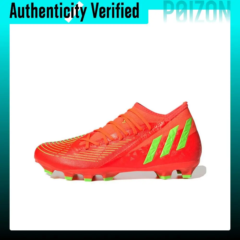 Adidas Predator Edge.3 Soccer Shoes Men's Mid-top Orange Green GW0957
