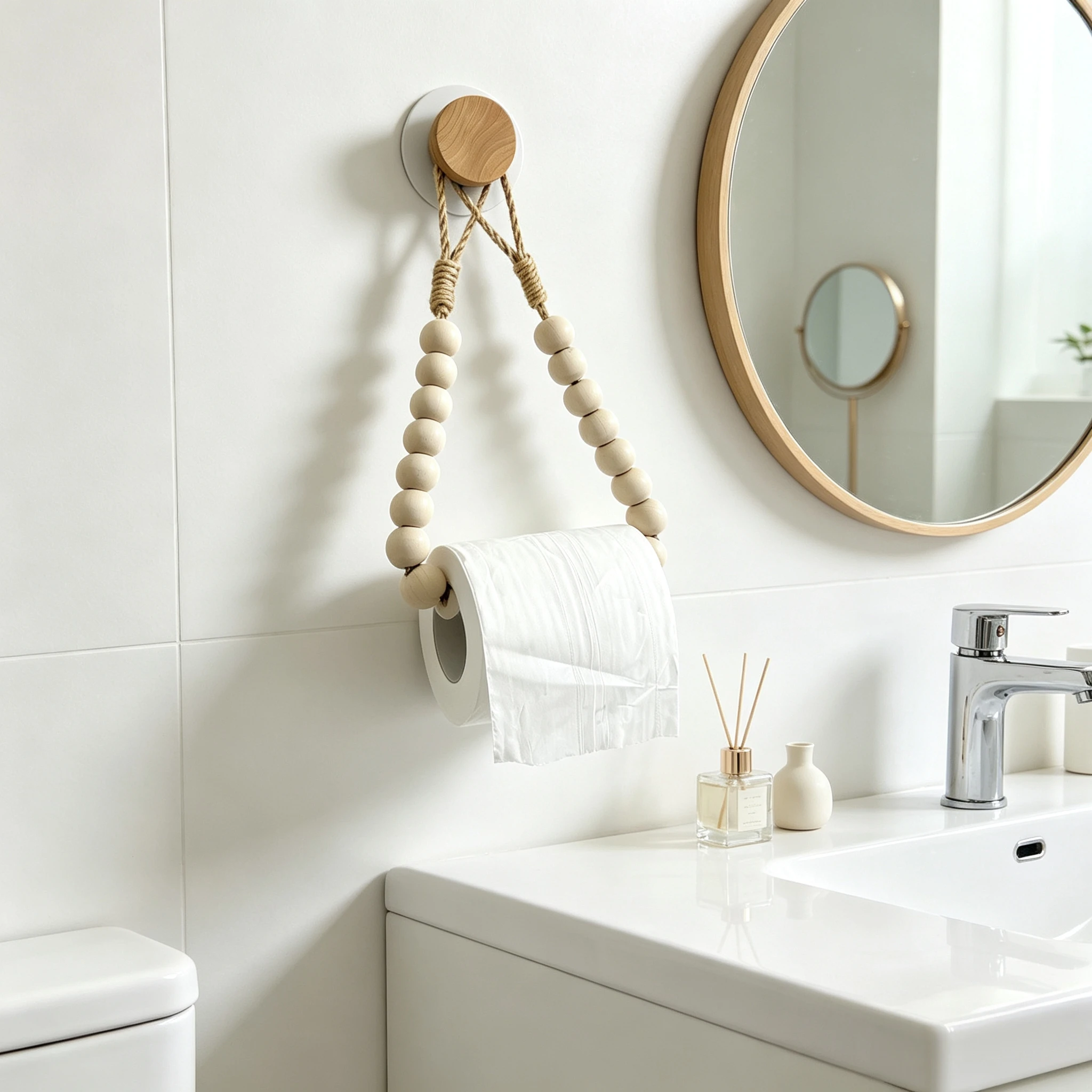 Toilet Paper Holder Wall Mounted WC Washroom Bathroom Accessories Wooden Rolling Paper Tissue Holder for Toilet Towel Rack