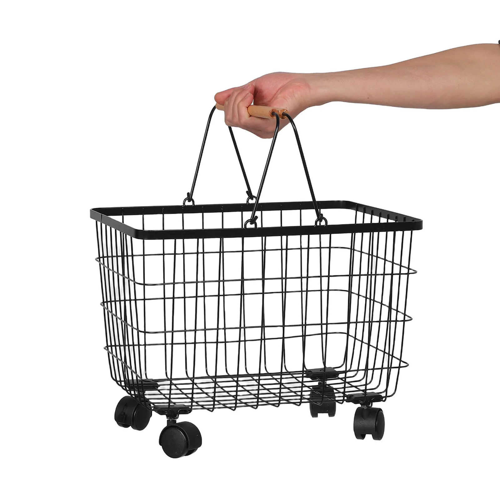 

Firewood Rack Indoor With Wheels Metal Log Basket Storage Holder For Fireplace Iron Wire Wood Carrier Rack