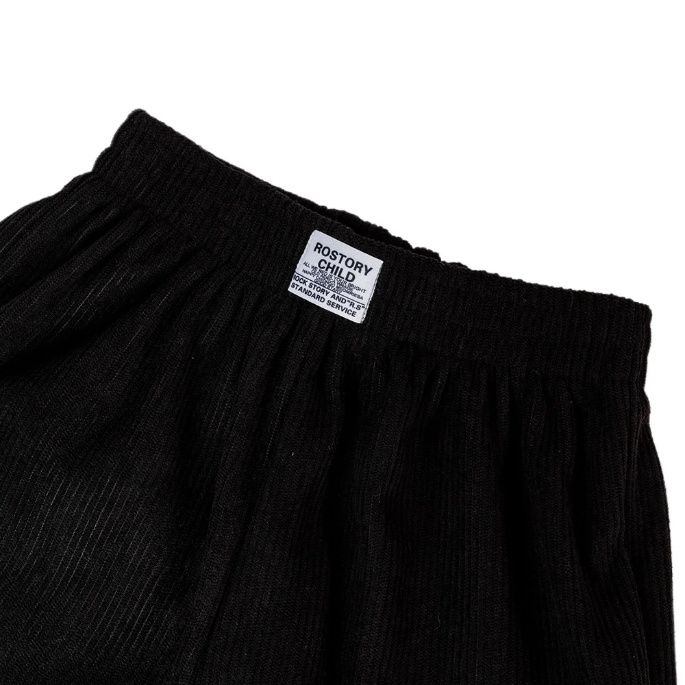 Mädchen Hosen Herbst Winter Warme Trendy kinder Cord Beiläufige Gerade Hosen Kinder Abnehmen Breite Bein Hosen 4-14Years Alt – Detail 3