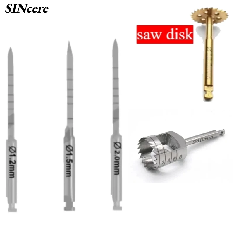 

Dental Trephine Drill Bur Tissue Punch Bone Saw Disk Dental Surgical Instrument Pioneer Drill Abutment Bone Remove Dental Tool