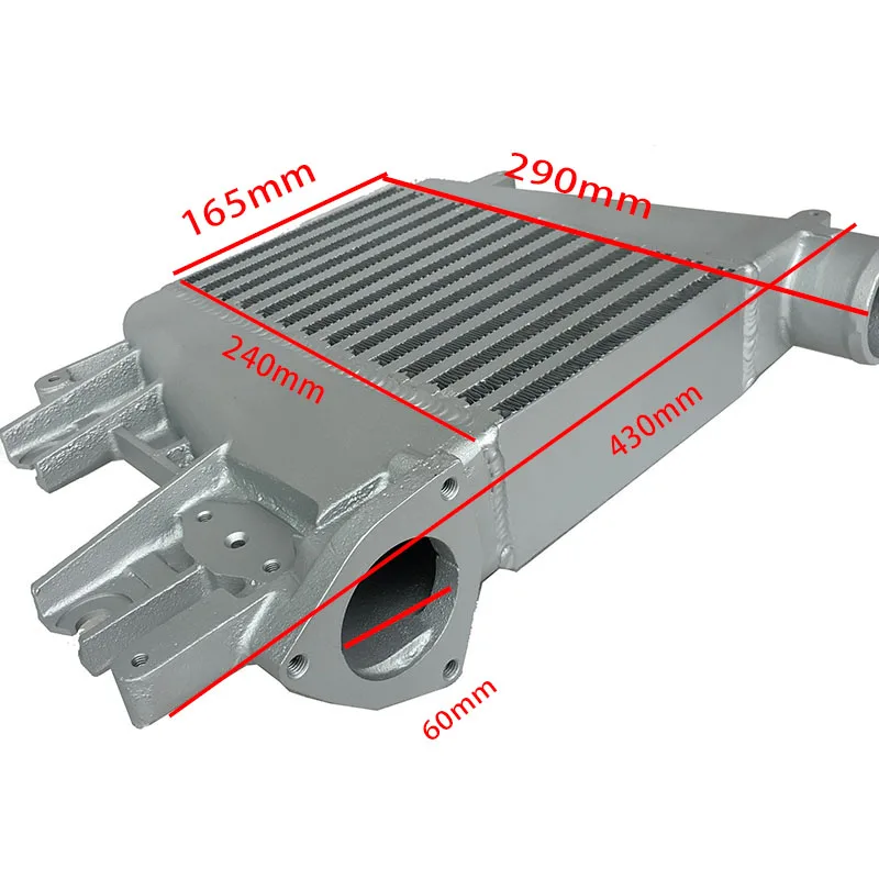 Intercooler Radiator Turbo Compatible with Nissan Patrol Y61 ZD30 3.0L TD 1997-2007 Top Mount Aluminum Bar Plate Structure