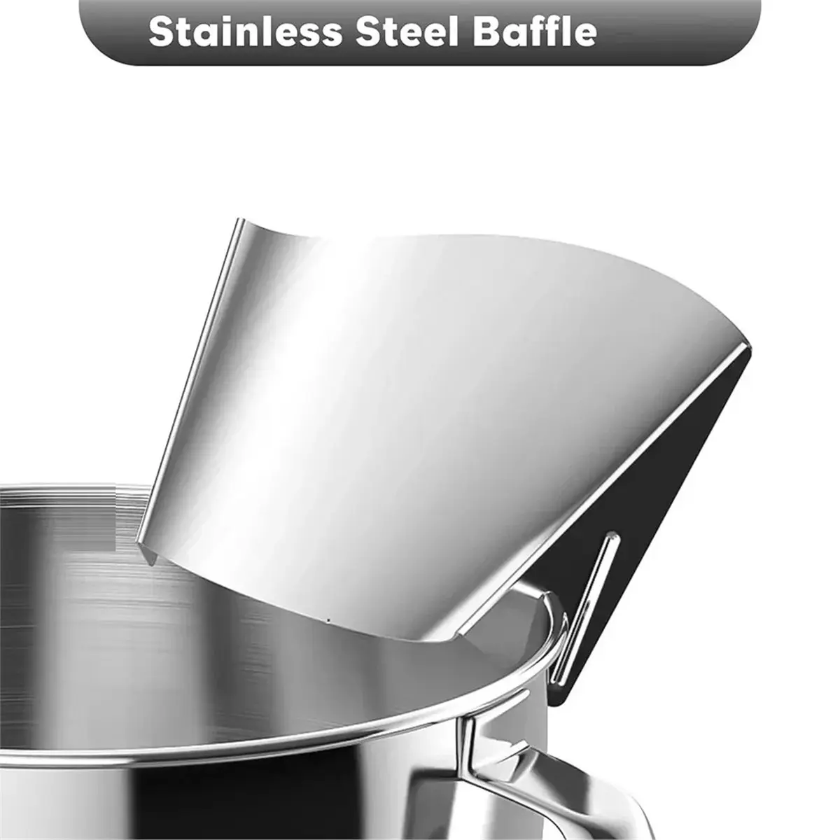 RECOMENDAR】Pouring Chute for Stand Mixer Bowl Food Grade Stainless Steel Flour Guard Made for Attachment