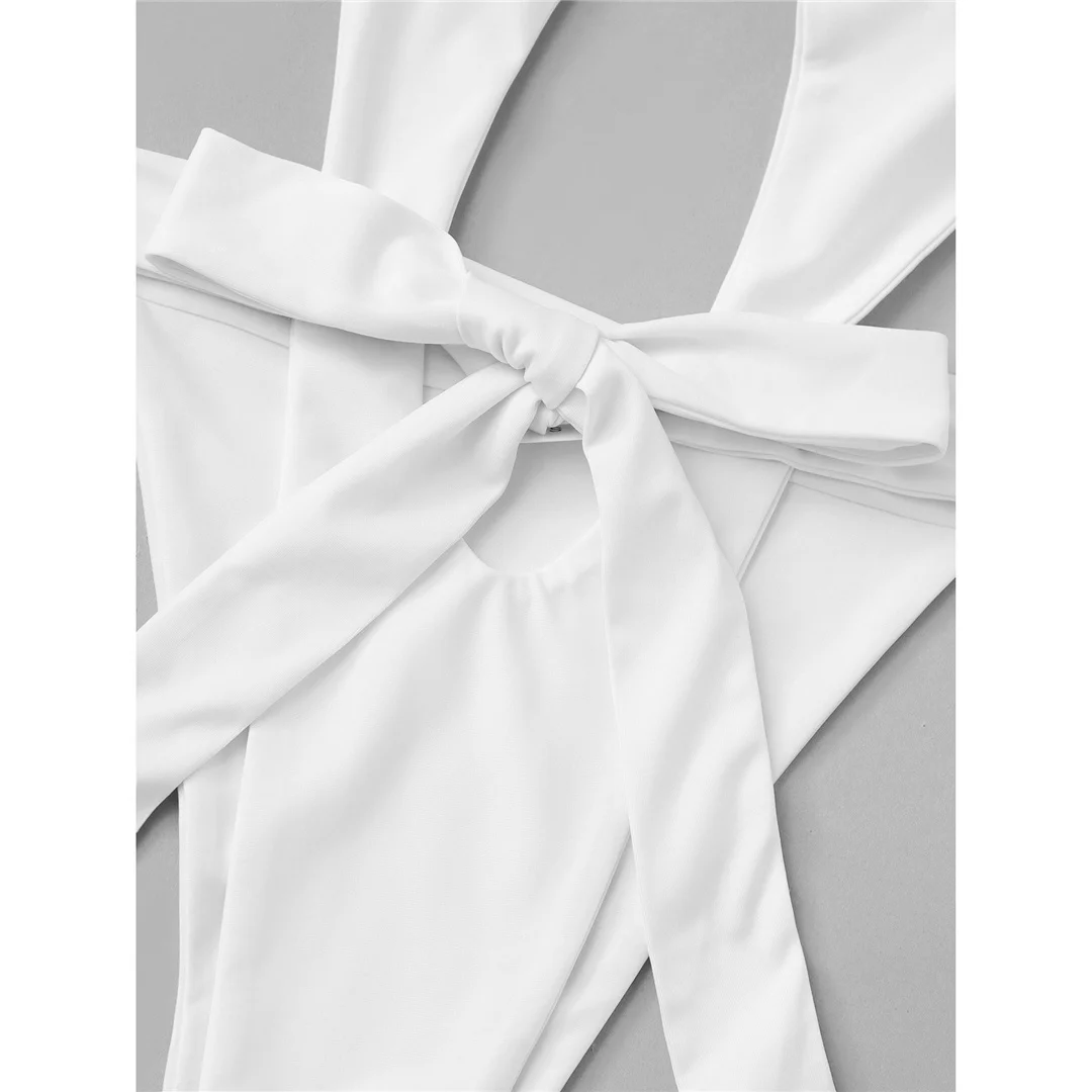 Sexy Cut-Out Neckholder Trikini mit hohem Beinausschnitt, einteiliger Badeanzug, Damen-Bademode, weiblicher Monokini, gepolsterter Badeanzug, Badebekleidung, Schwimmanzug V7968 – Detail 9