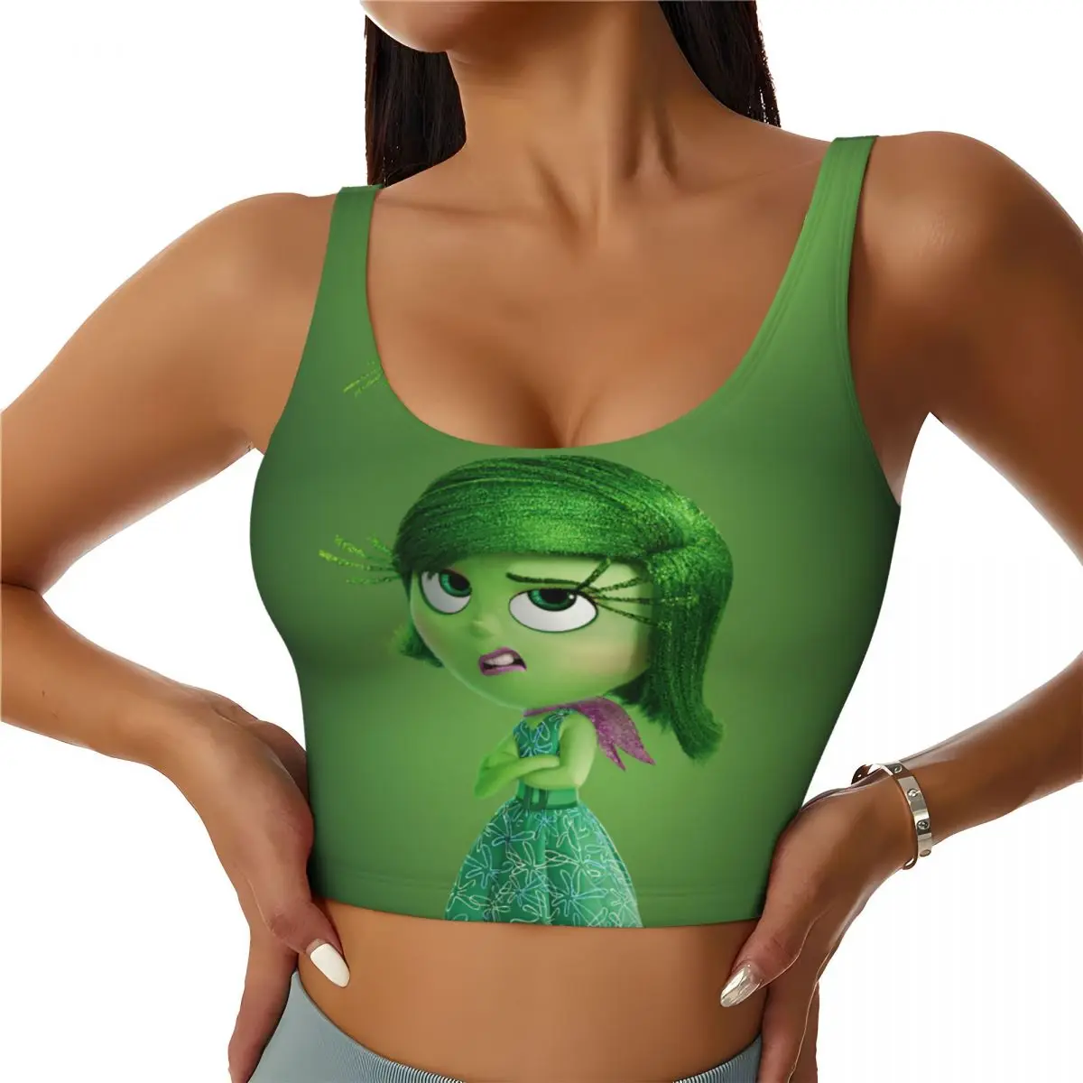 

Custom High Impact Inside Out Animes Cartoons Sports Bra Women's Gym Workout Yoga Crop Top