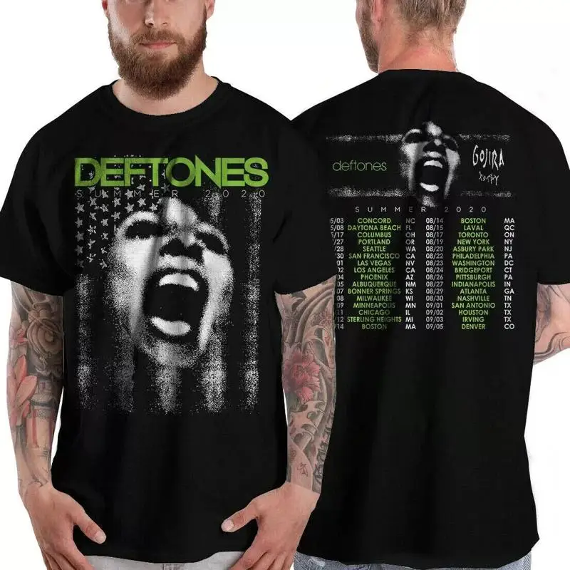 

Deftones T Shirt North American Tour 2020 Size S 5XL Men's Black 2 Side