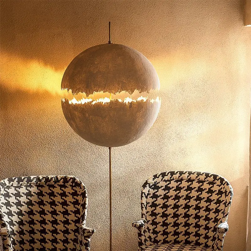 

Nordic Designer Artistic French Light Luxury Round LED Moon Earth Living Room Bedroom Floor Lamp Warm Ambient Decorative