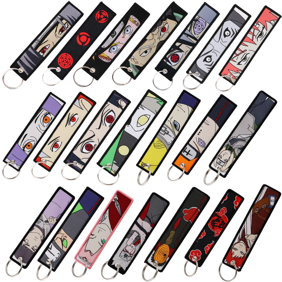 Anime Embroidery Keychain Key Fob For Motorcycle Car Backpack Cute Japanese Fashion Jewelry Accessories Chaveiro Keyring Tag view 2