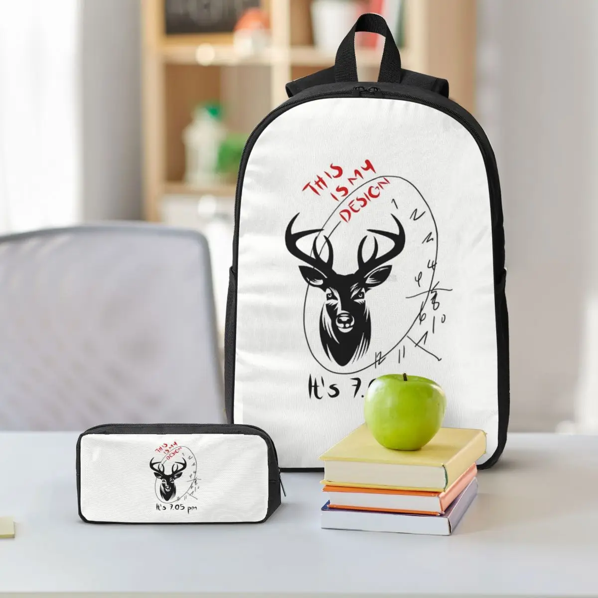 Hannibal Mads Mikkelsen Backpack Student Boys Girls BookBag School Bag Laptop Shoulder Bags 3ps Insulated Lunch Bag Pencil Case