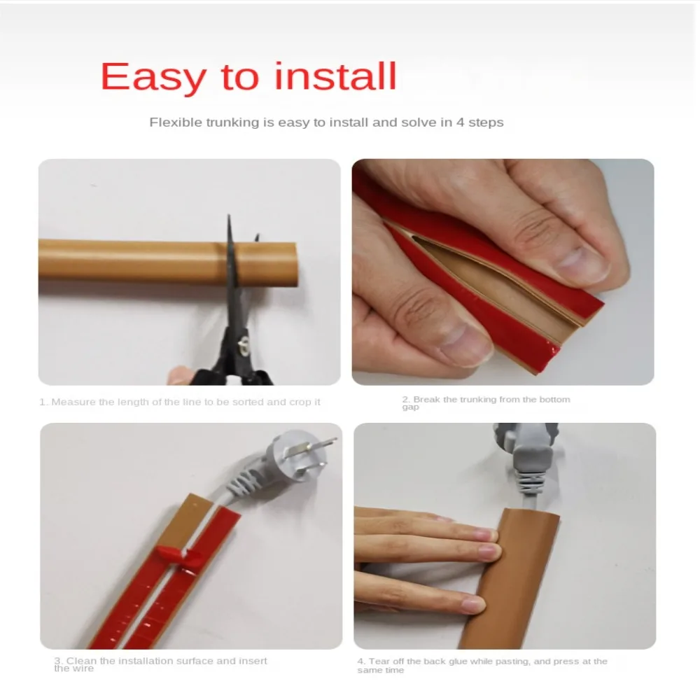 Anti-extrusion Floor Cord Cover Arc Self-Adhesive Cord Protector Durable Extension Wiring Duct Protector Home Outdoor
