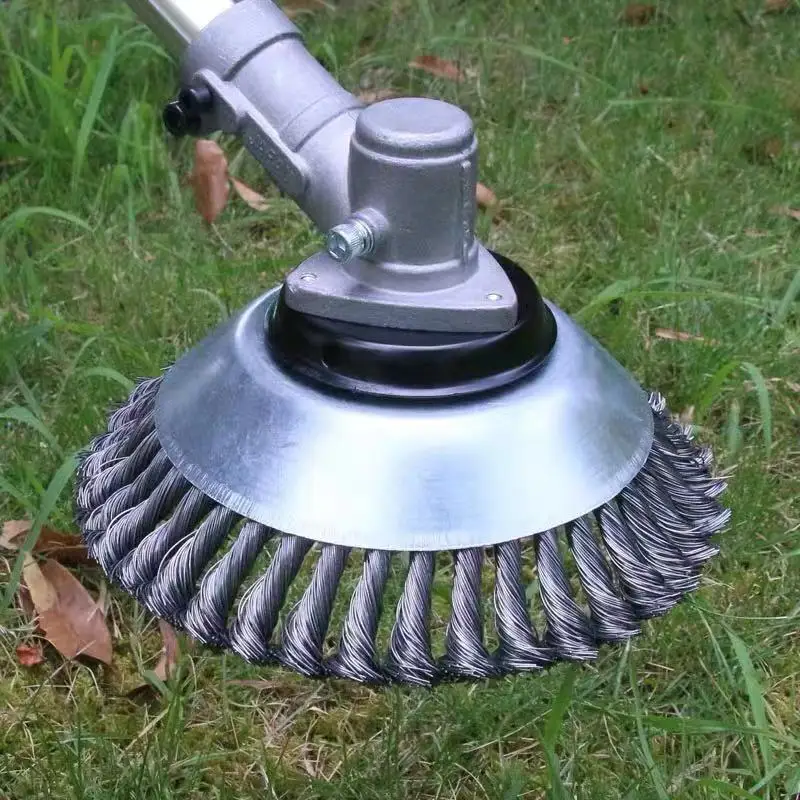 

6 дюймов/8 дюймов триммерная головка из стальной проволоки, кусторез для травы, пластина для удаления пыли, прополка для газонокосилки, чаша 150 мм/200 мм, триммер с колесом