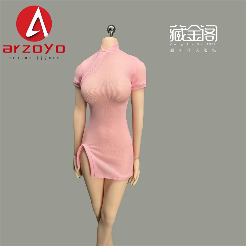 在庫あり 1/6 スケール高ストレッチチャイナハイスリットショートスカートドレス服モデルフィット 12 ''女性兵士アクションフィギュアボディ
