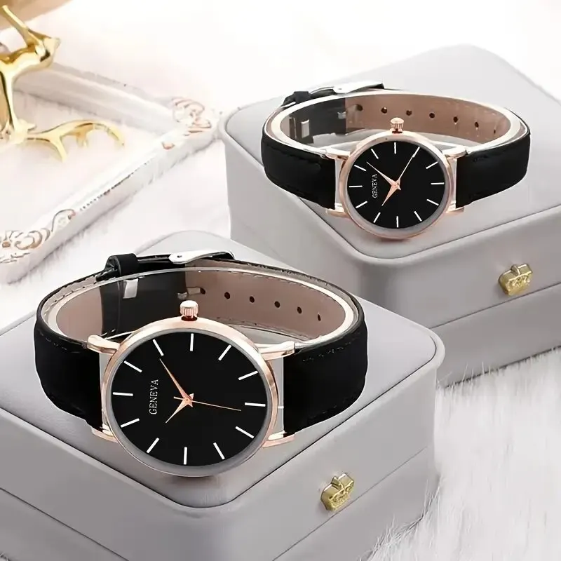 2pcs Minimalist Couple Quartz Watch Fancy Women Watches Jewelry Sophisticated And Stylish Women Wristwatches