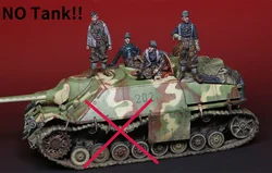 1/35 Scale Die-cast Resin Model Assembly Kit (4 Figures) Does Not Include Unpainted Tank, Free Shipping