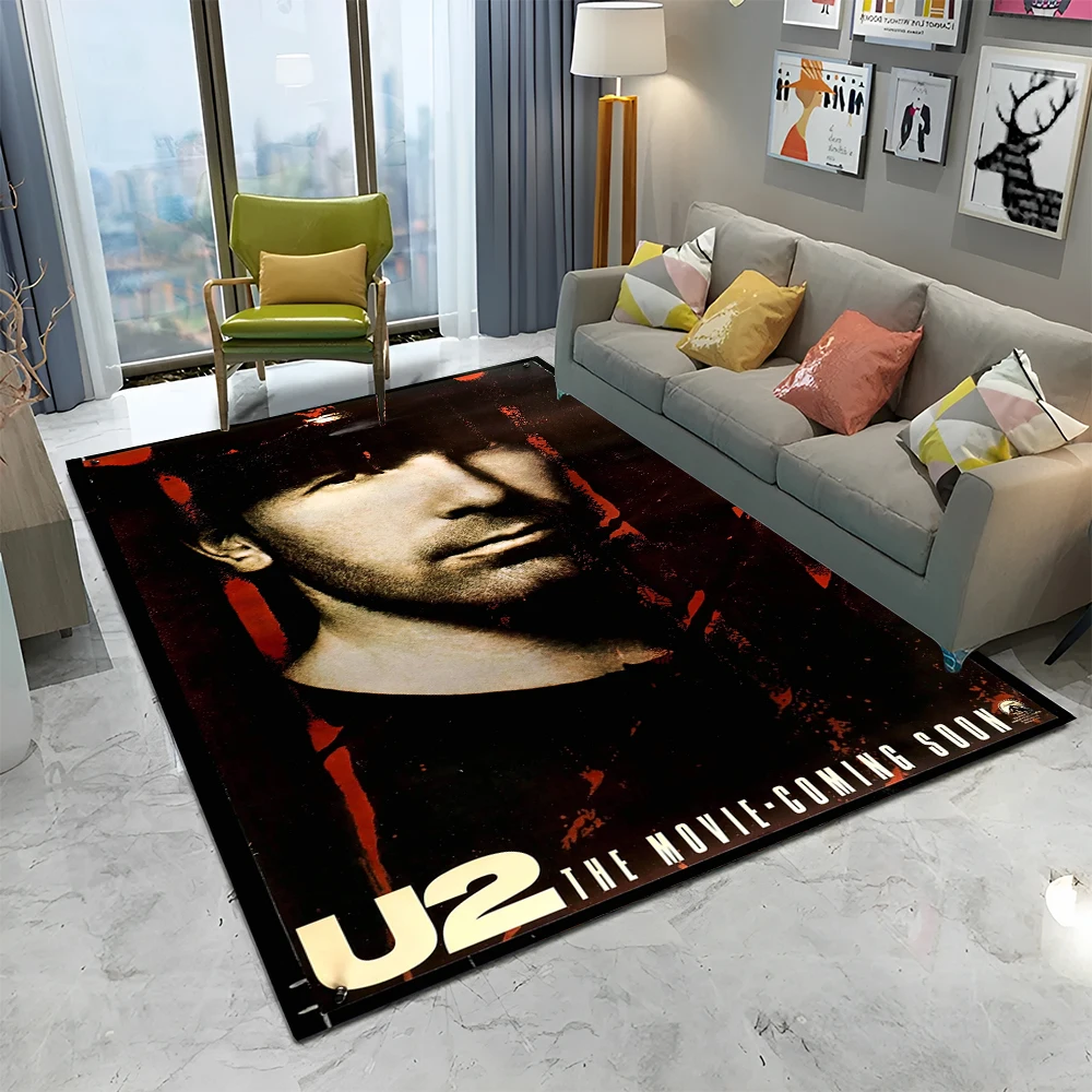 

U2 Rock Bang Bono 3D Printing Area Rug,Carpet Rug for Living Room Children's Bedroom Sofa Doormat Decor,Kids Non-slip Floor Mat