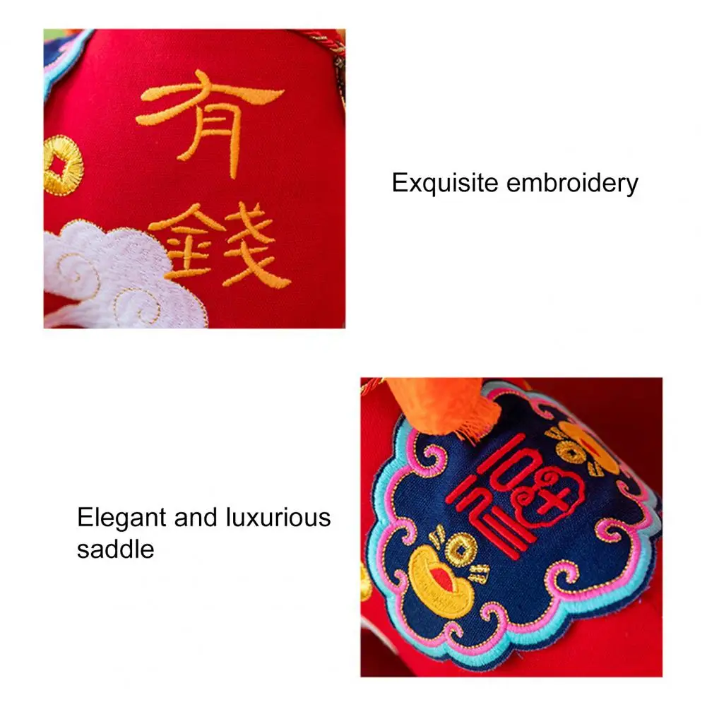 Bright Color Plush Doll Horse Plush Toy Three-dimensional Shape Soft Short Plush Doll with Full Pp Cotton Filling Year for Kids
