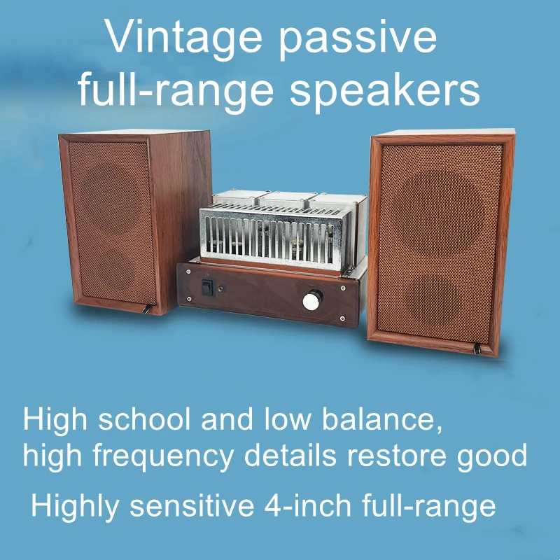 Full Band Speaker UK Retro 4-inch Sound Shelf Box 2.0 Pair Box Home Theater Front End
