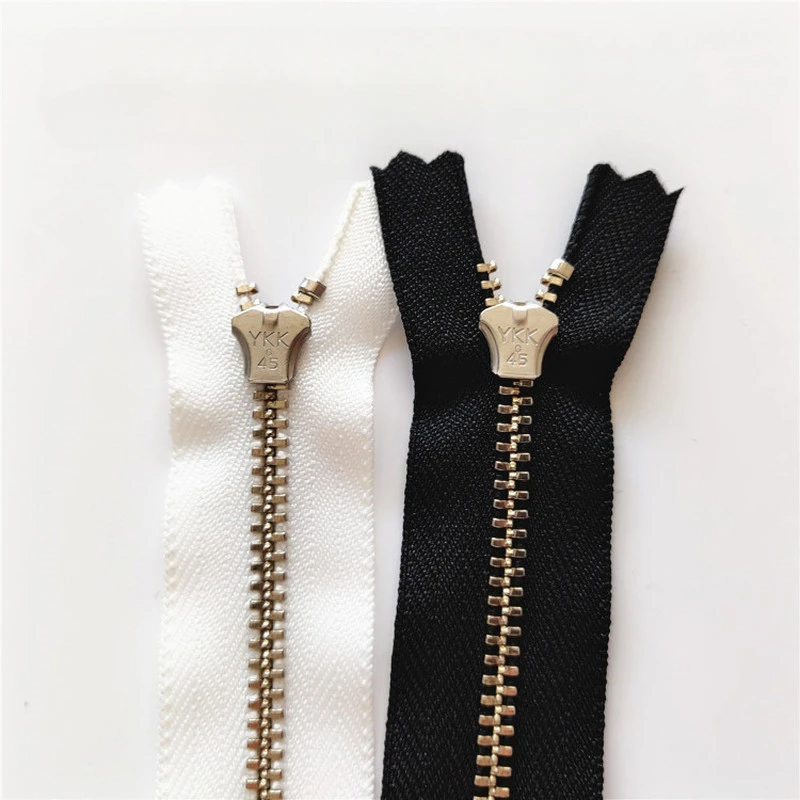 30pcs/Lot 3# 10cm 15cm 18cm Ykk Metal Zipper Close End White Copper Jeans Pants Bag Pocket Black White Sewing Accessories