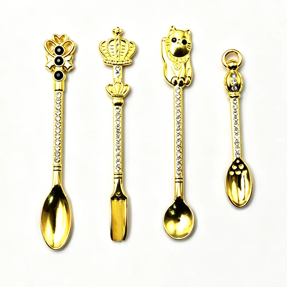 Mini Tobacco Spoon 4PCS Mixed Metal Micro-tuning Bottle Shovel Tea Herb Powder Spade Smoking Tools view 2