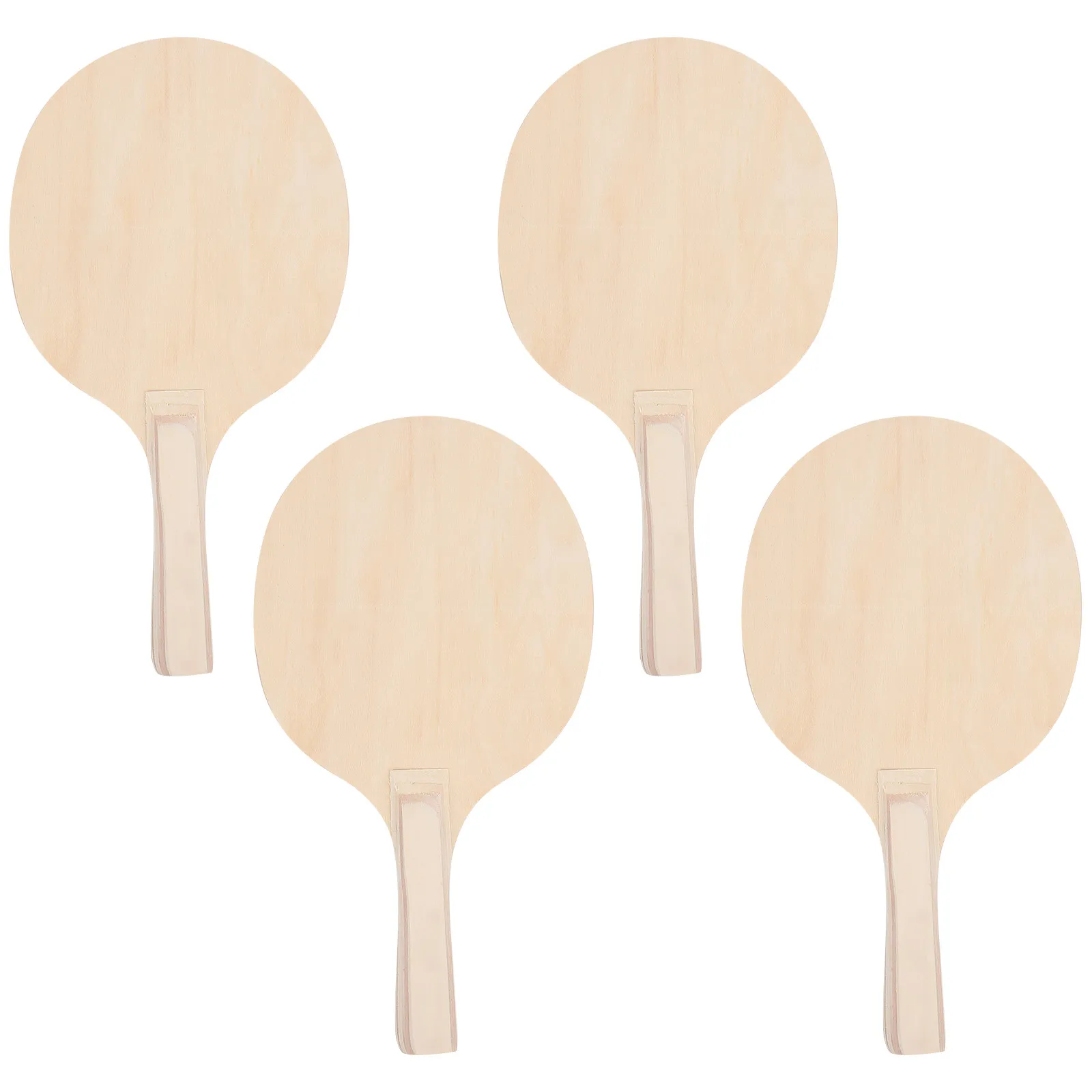 4Pcs Badminton Paddle Set Premium Wood Solid Elastic Lightweight for Beach Ball Game Multi-Player Entertainment