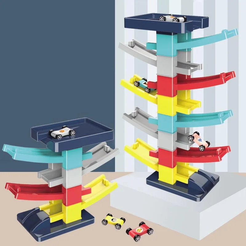 لغز الأطفال اللبنات تطوير الدماغ طفل مزلق سيارة بارك خليط سيارة المسارات ألعاب تعليمية للبنين 2 3 4 5 سنوات
