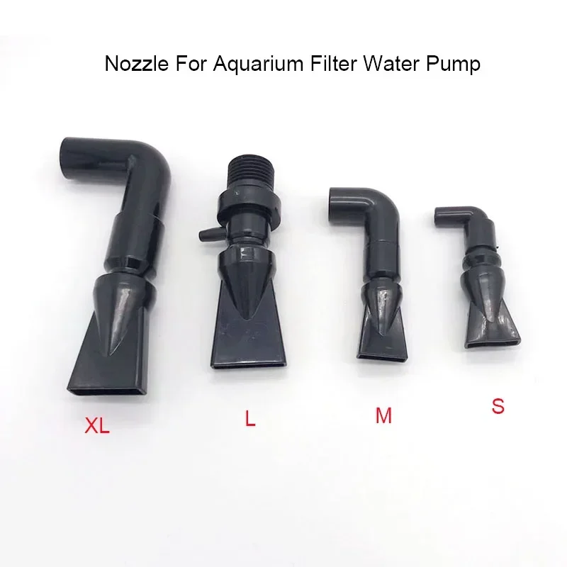 Black Aquarium Fish Tank Water Pump Filter Water Outlet Nozzle Return Pipe Fitting Four Sizes Aquarium Accessories 360 Degrees