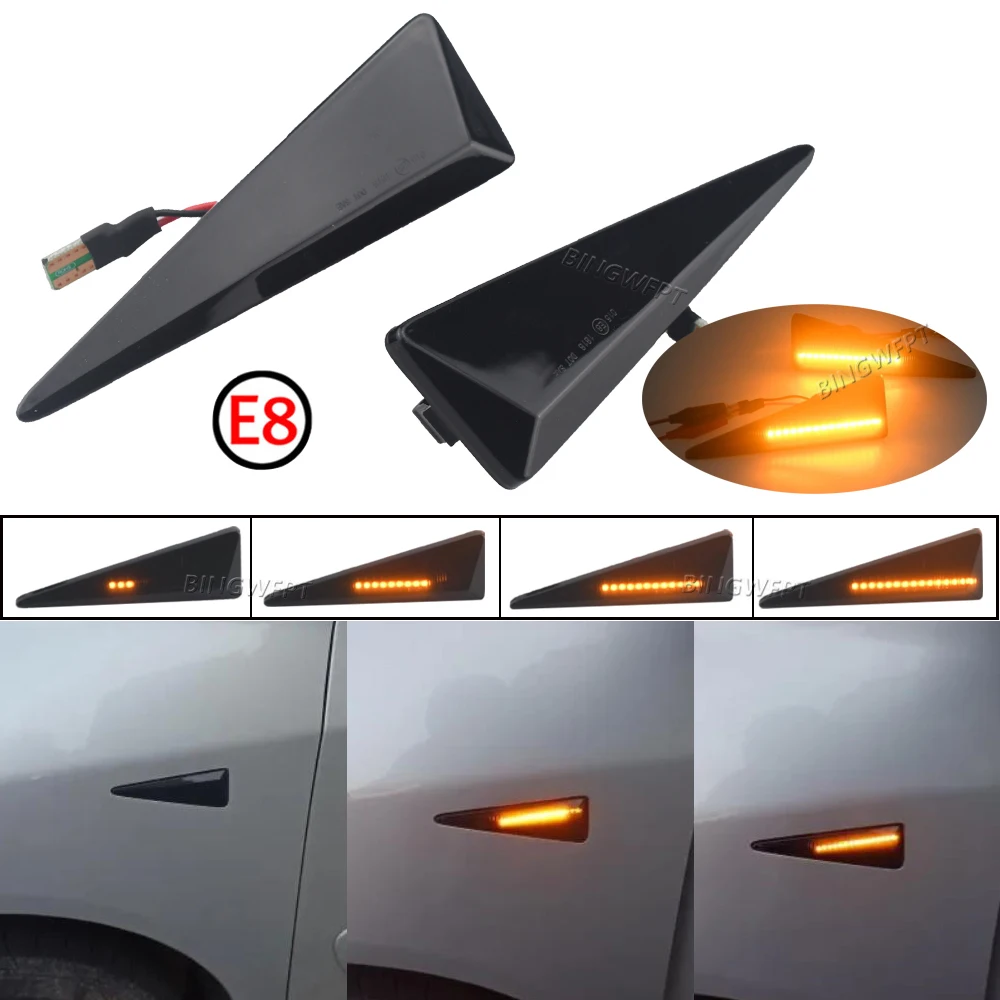 1pair Dynamic LED Turn Signal Side Marker Lamp Car Light For Renault MK4 Vel Satis Wind Avantime Megane 2 Scenic 2 Espace 4