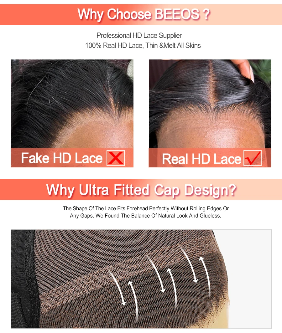 9x6 Ultra Fitted Glueless Wig Human Hair 250% Real HD Lace Lace Frontal Wig Straight Brazilian