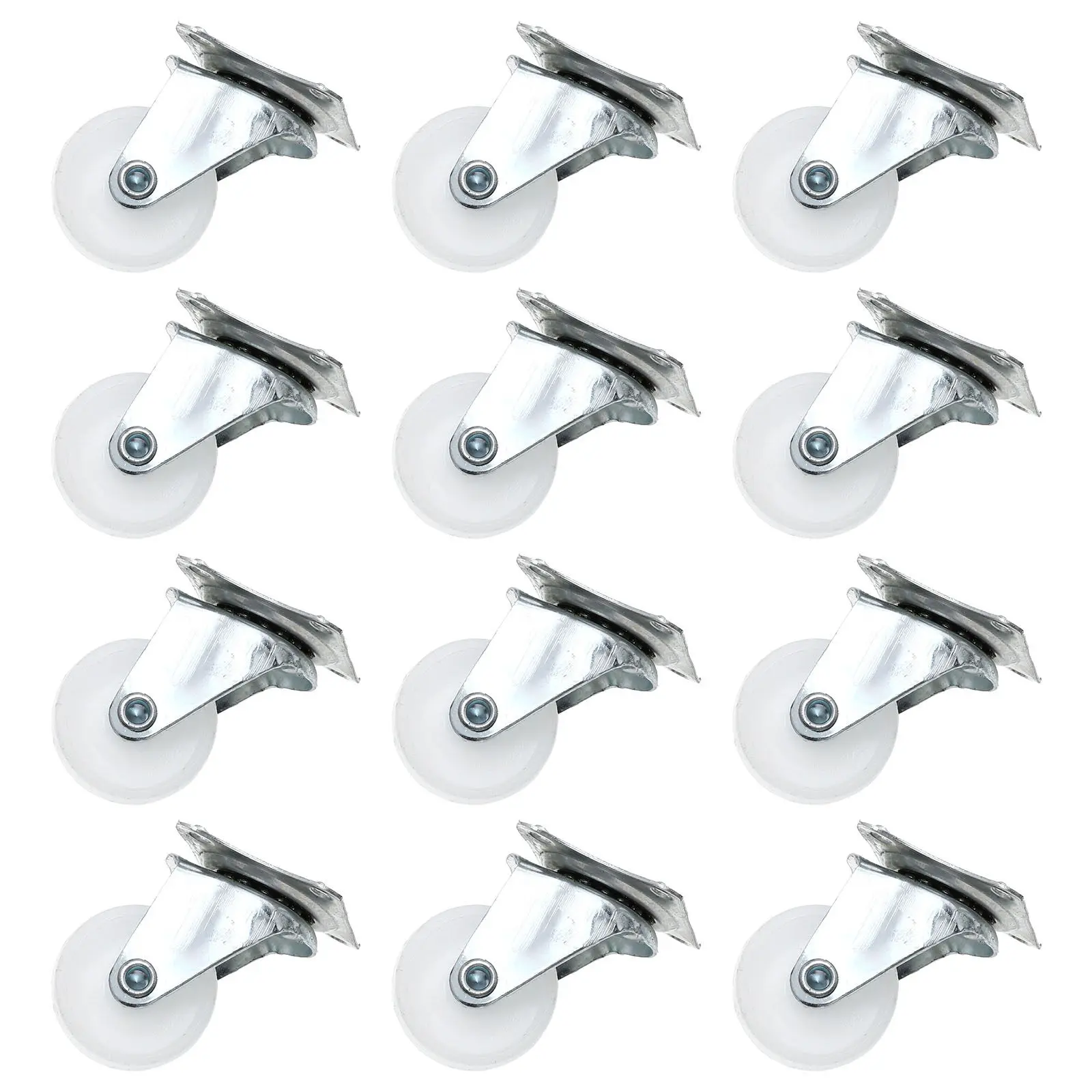 12pcs Universal Cart Wheels Replacement Parts Heavy Duty Trolley Caster Industrial Cabinet Repairing Wear-Resistant Load-Bearing