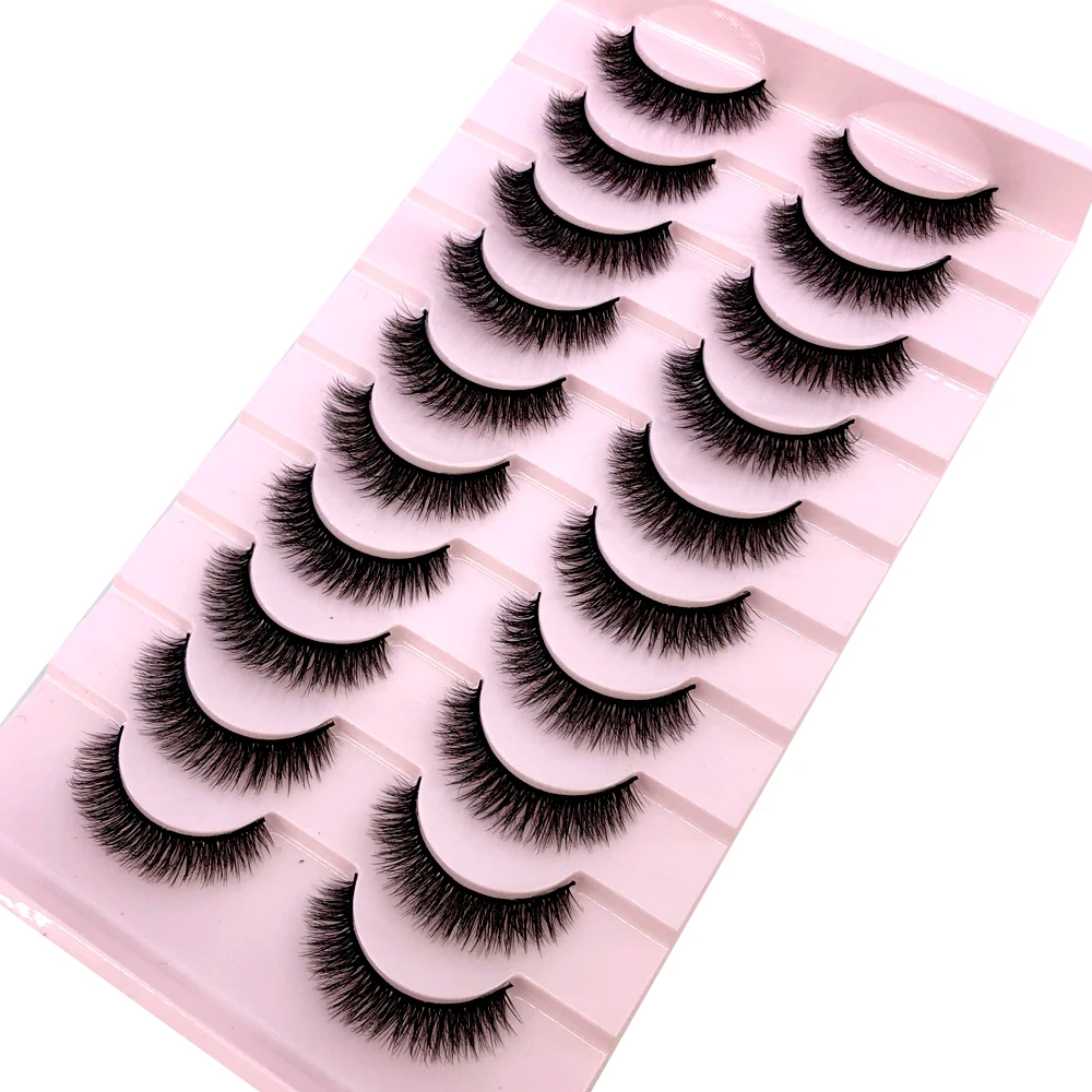 Neue 10 Paar 3D Faux Nerz Haar Falsche Wimpern Natürliche Unordentliche Wimpern Kreuzmuster Wispy Flauschige Wimpern Verlängerung Augen Make-Up-Tools – Detail 11