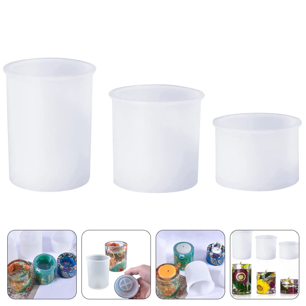 

1set Cylinder Silicone Mold For Resin Art Crafts Holders Diy Home Decor Aromatherapy Furnishing Articles Molds Jewelry