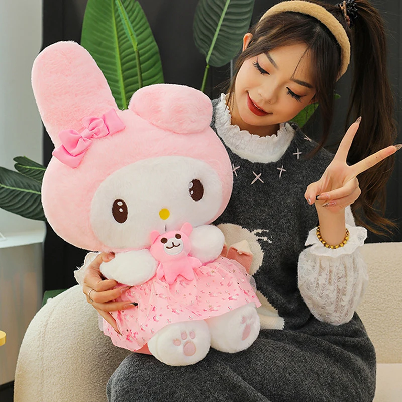 

Плюшевая кукла-подушка 45 см в стиле аниме My Melody Kuromi, с наполнителем из ПП-хлопка, милая декоративная подушка для дивана, украшение, подарок