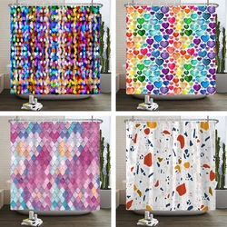 Colorful Geometry Shower Curtain 3d Bathroom Curtain With Hooks Decorative Partition Screen 180*240 Polyester Washable Cloth