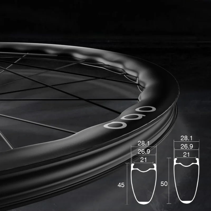 DAO50 WAVE 700c Carbon Wheelset Tubeless 36T Ratchet Hub Quality Bicycle Wave Rim AERO418 Spoke Center-Lock Disc Brake Wheels