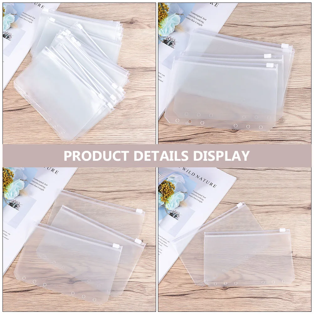 Borsa per documenti da 20 pezzi Porta documenti impermeabile in PVC trasparente Organizzatore di documenti con cerniera per studio a casa in ufficio