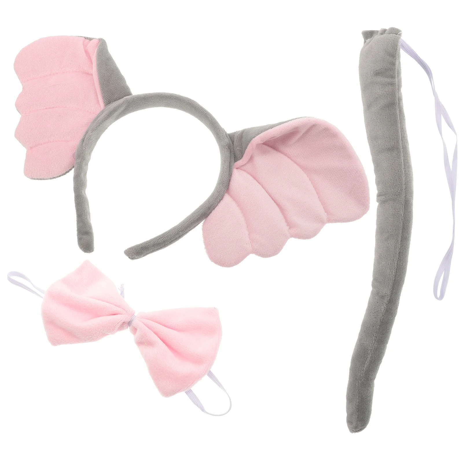 1Set Olifant Cosplay Accessoires Set Leuke Hoofdband Strikje Staart voor Halloween Verjaardag Kostuum Vrouwen