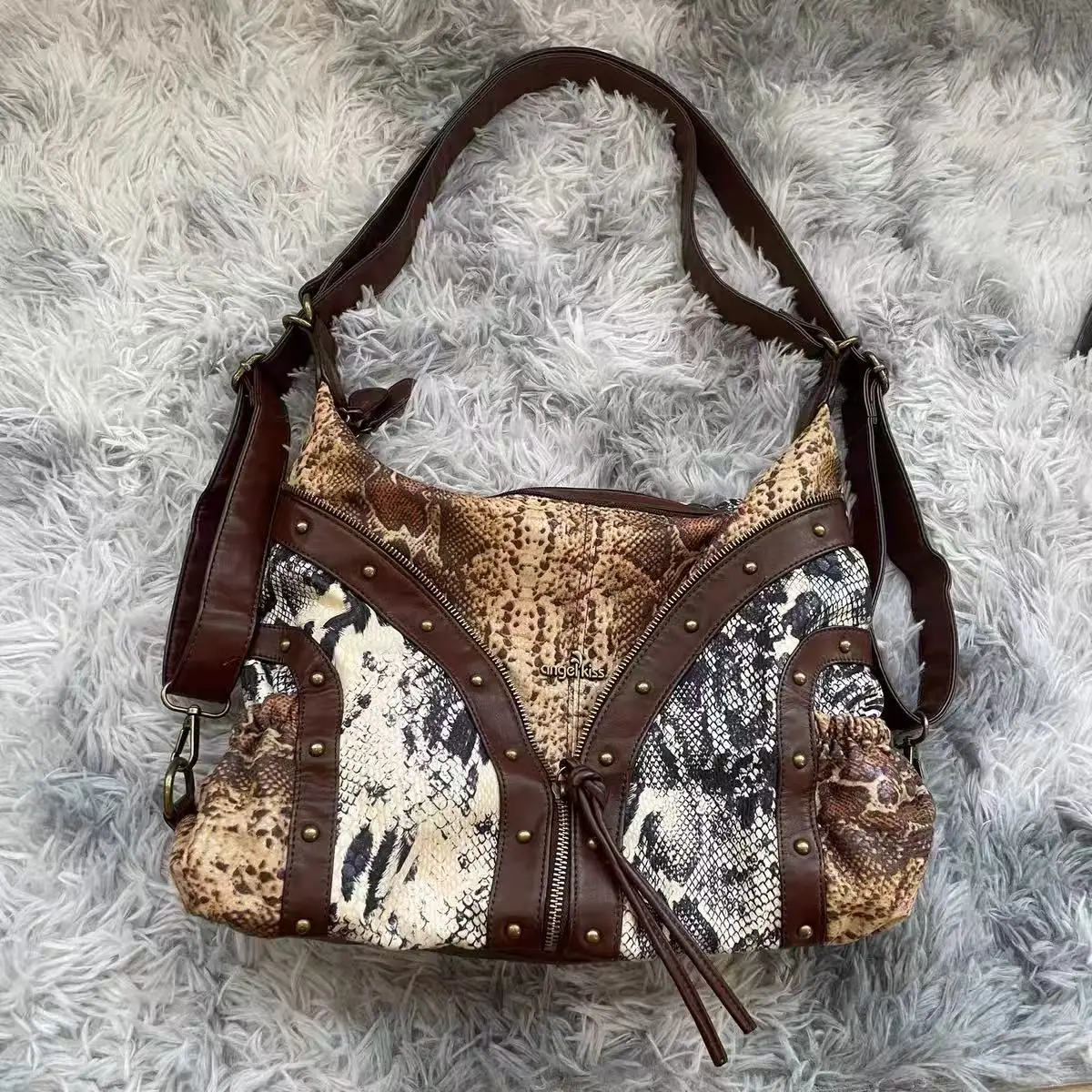 

Angelkiss Леопардовые сумки Женская сумка на плечо Мягкая большая сумка Модная сумка через плечо с несколькими карманами Сумка для телефона