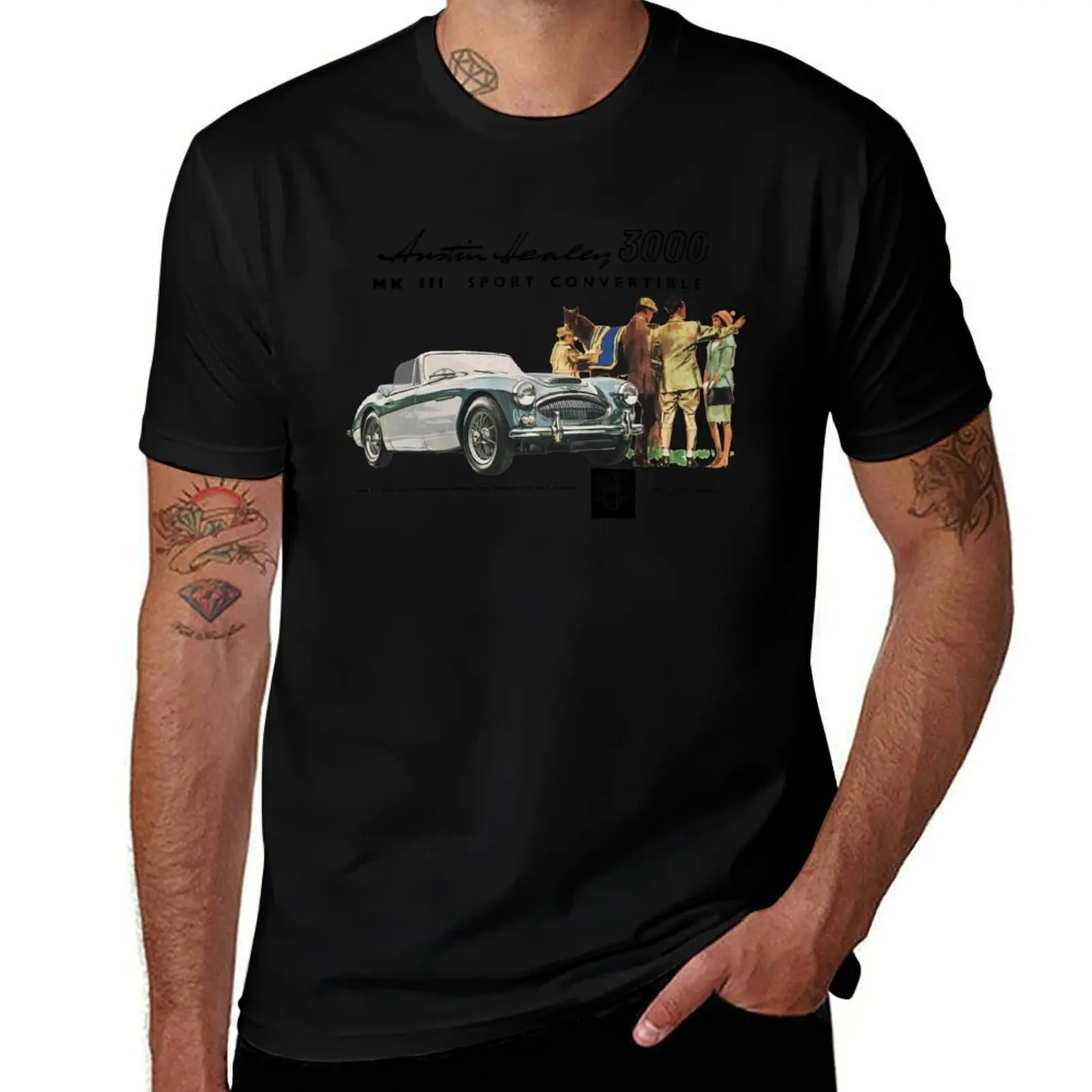 AUSTIN HEALEY 3000 T-Shirt Basic Plain Short Sleeve Crew Neck Tee T-Shirt