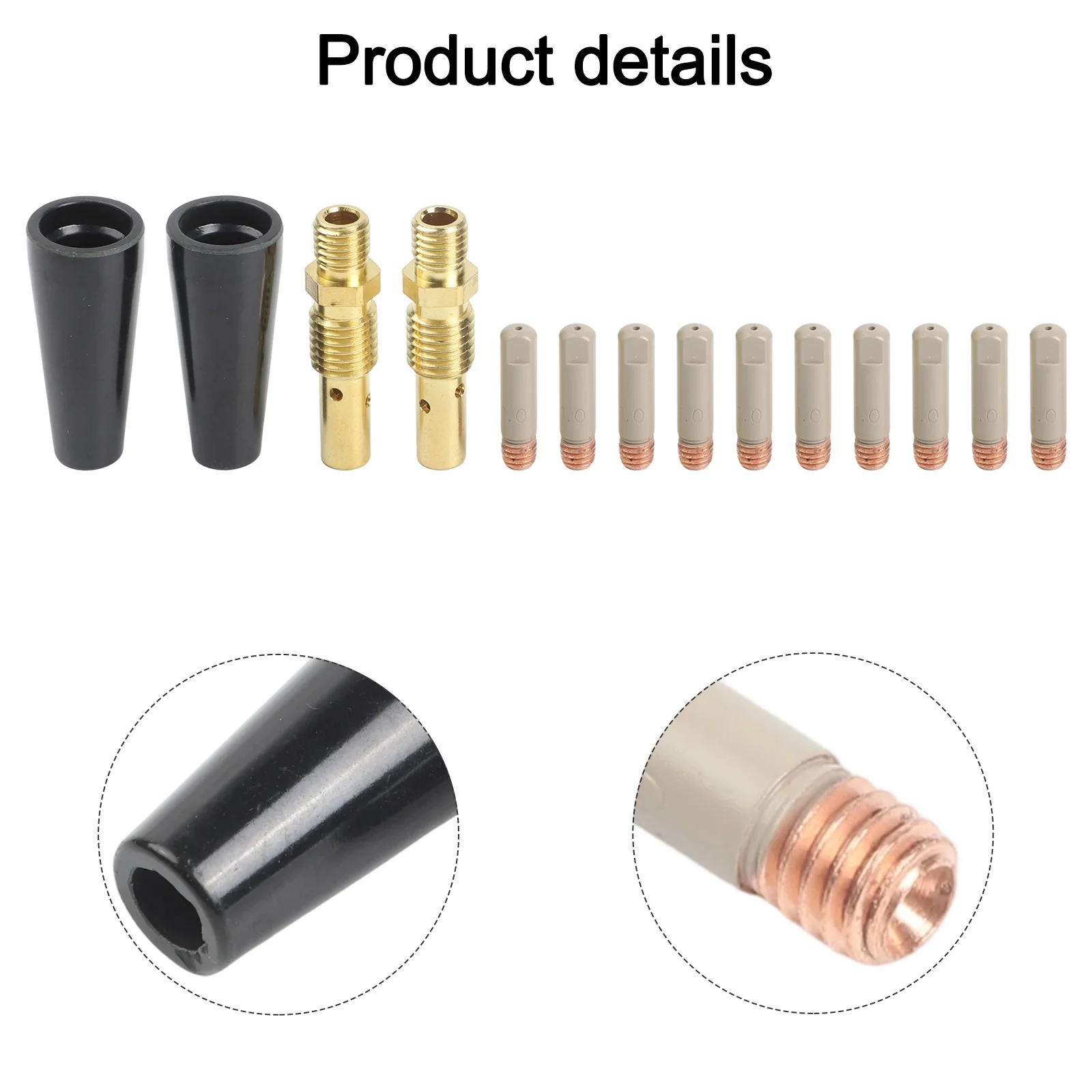 

Gasless Flux Core Welding Kit 14PCS with NonStick Coated Tips 10pcs 2 Nozzles 2 Gas Diffusers for Welding Projects