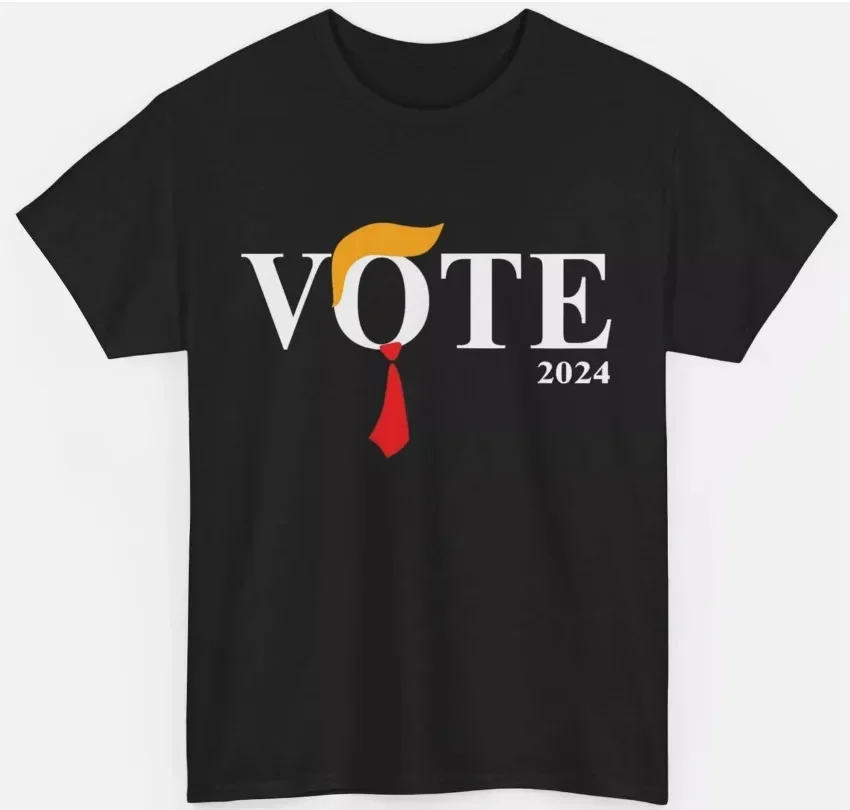 Funny Vote Trump 2024 Hair Tie T-Shirt New Men Short Sleeve