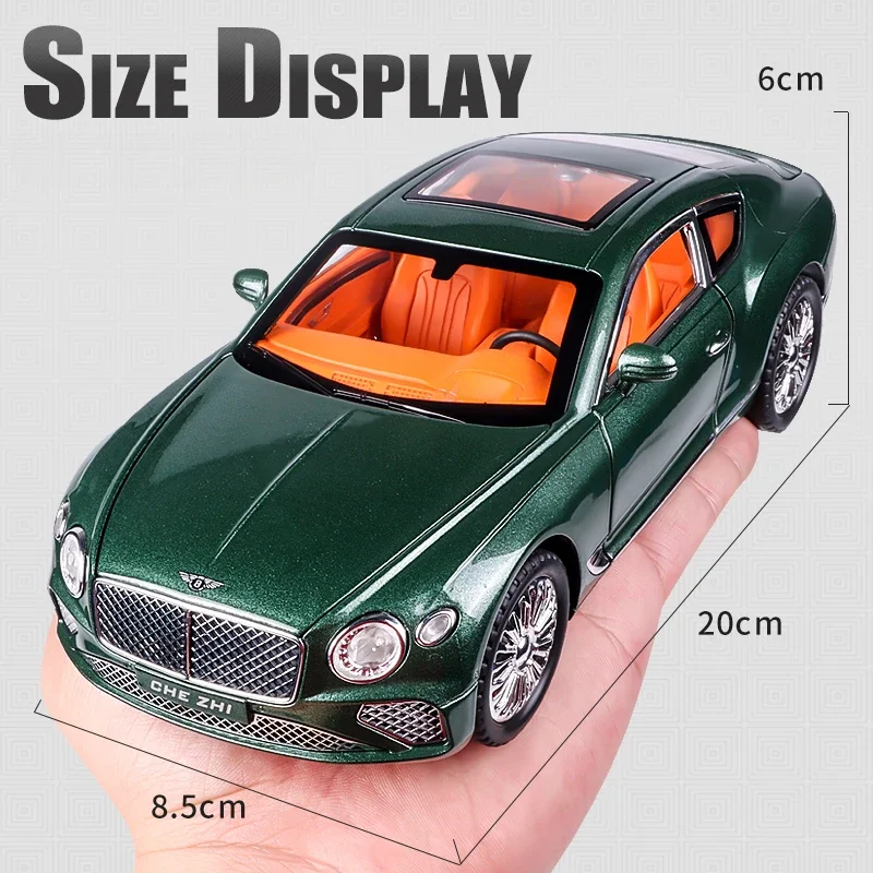 

1:24 Metal Diecast Toy Car Sound Light Gift Bentley Continental GT Alloy Model Car Collection Simulation For Children Miniature