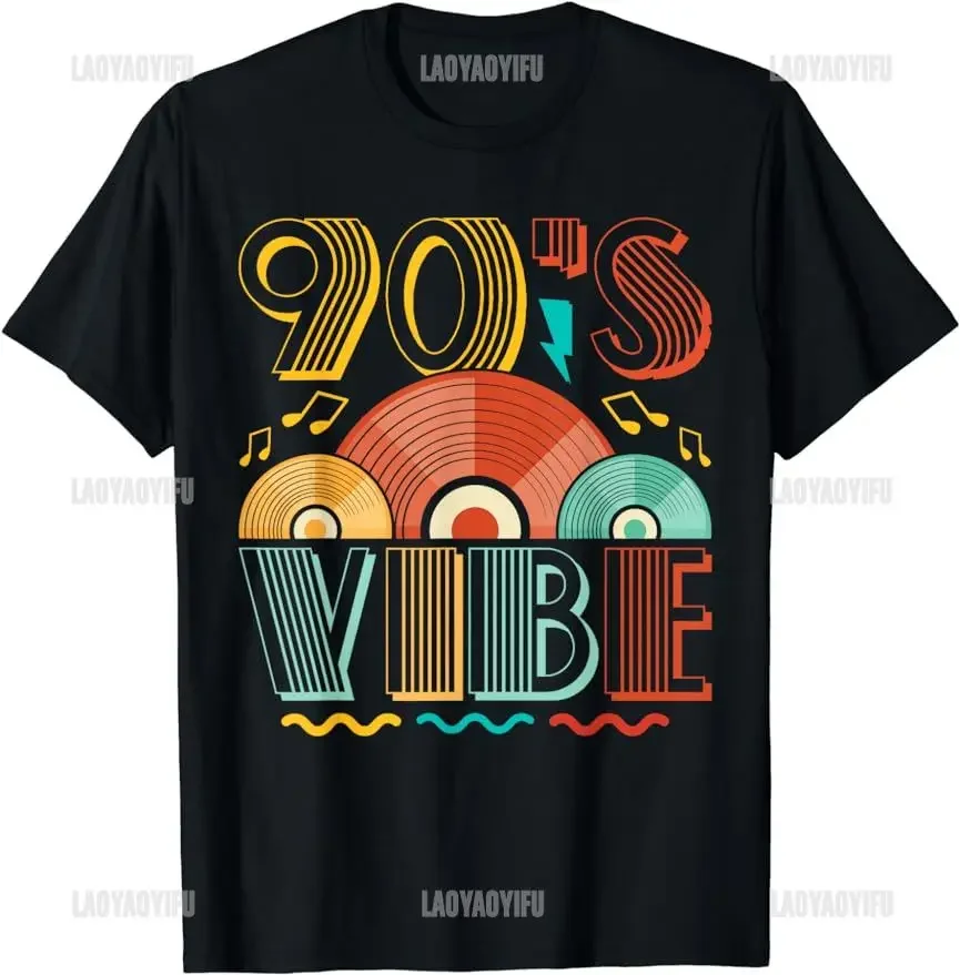 Vintage 90s Vibe CD 90s Music 1990s Generation Retro Nineties Printed T-Shirt Woman Man Leisure Hipster Cotton Fashion Tops Tee